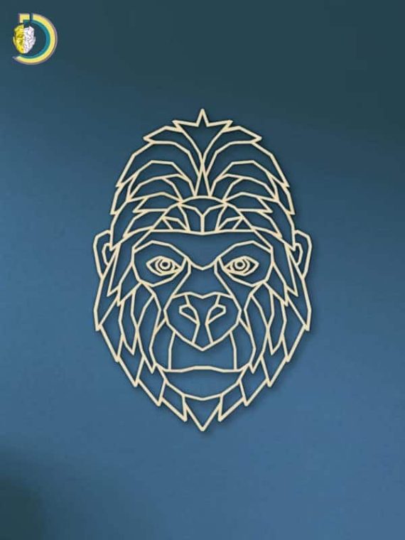 Laser Cut Geometric Gorilla Head SVG DXF Vector