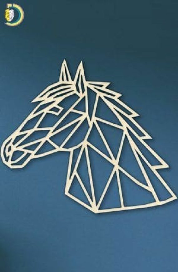Laser Cut Geometric Horse Head SVG DXF Vector