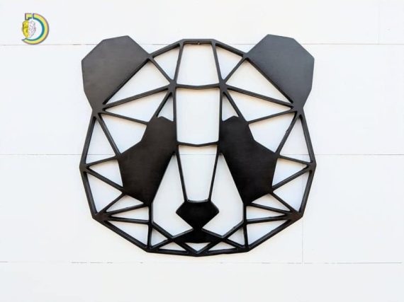 Laser Cut Geometric Panda Bear Hanging Animal Wall Decor