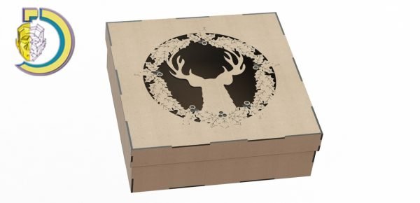 Laser Cut Gift Box Layout for New Year Free Vector cdr Download