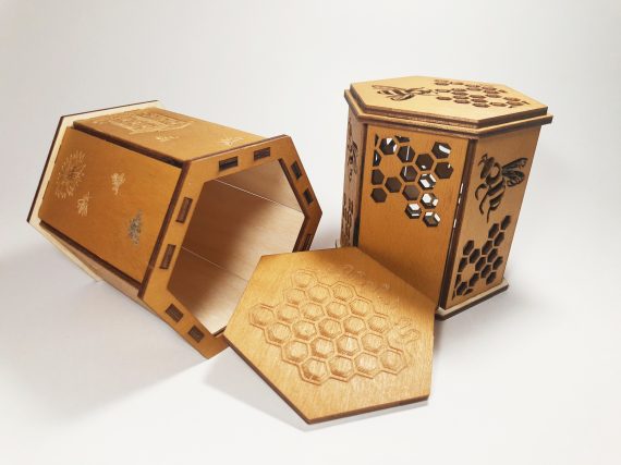 Laser Cut Gift Box for Honey Drawing