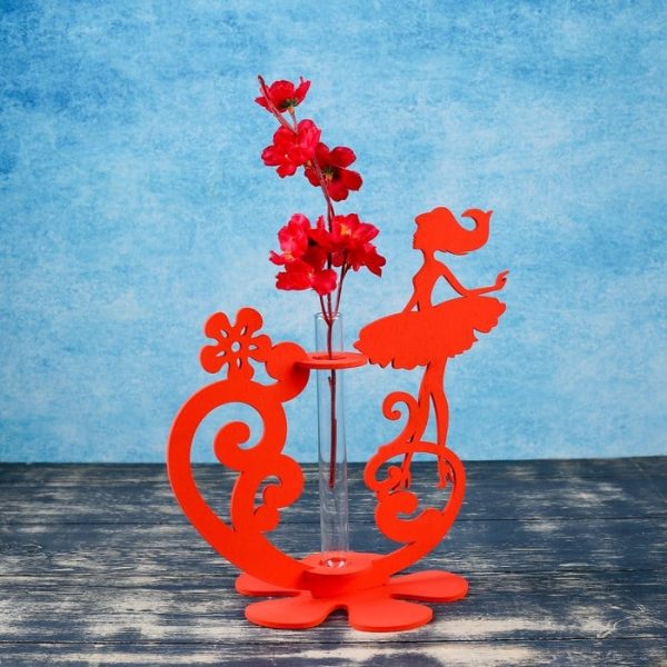 Laser Cut Girl Flask Planter Free Vector cdr Download