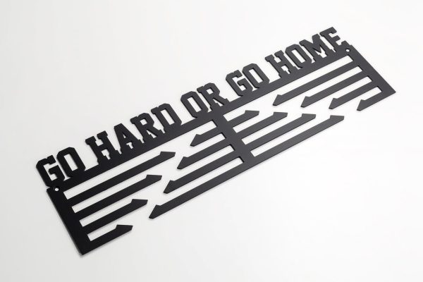 Laser Cut Go Hard Or Go Home Medal Hanger DXF File