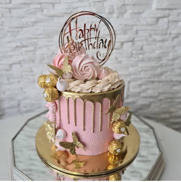Laser Cut Happy Birthday Cake Topper Free CDR Vectors Art