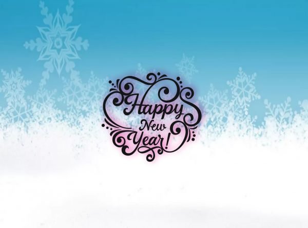 Laser Cut Happy new year lettering Drawing
