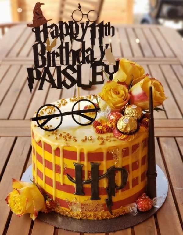 Laser Cut Harry Potter Cake Topper Personalized Birthday Topper CDR File