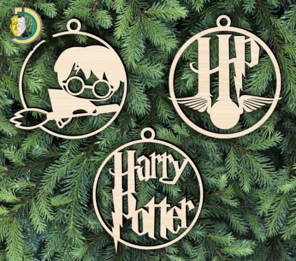 Laser Cut Harry Potter Christmas Ball Decoration Free Vector