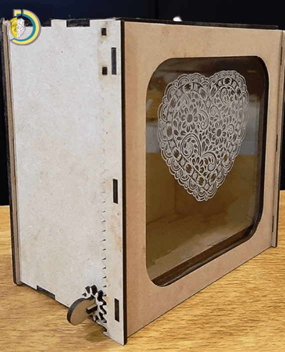 Laser Cut Heart Box CDR Free Vector