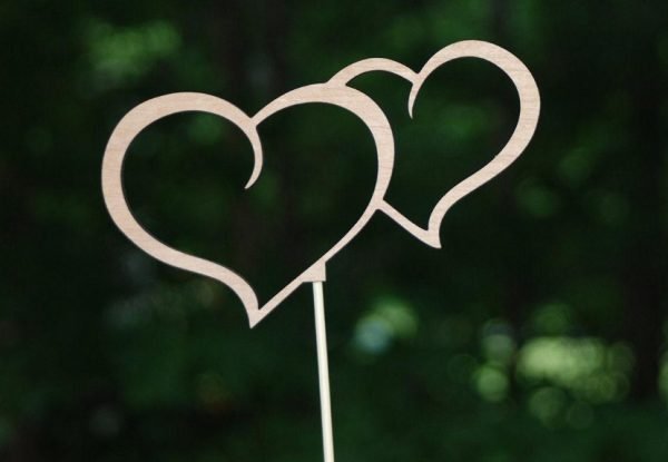 Laser Cut Heart Cake Toppers vector file free