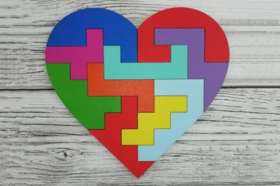 Laser Cut Heart Educational Puzzle Toy for Kids Vector Files