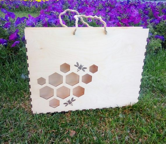 Laser Cut Honey Gift Box Drawing