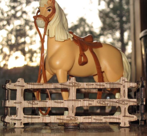 Laser Cut Horse Stable Toy Fence 4.55mm Plywood Free Vector
