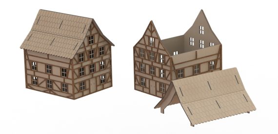 Laser Cut House Plan 3D Puzzle vector file free