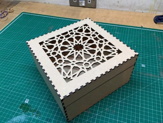 Laser Cut Islamic Box Vector