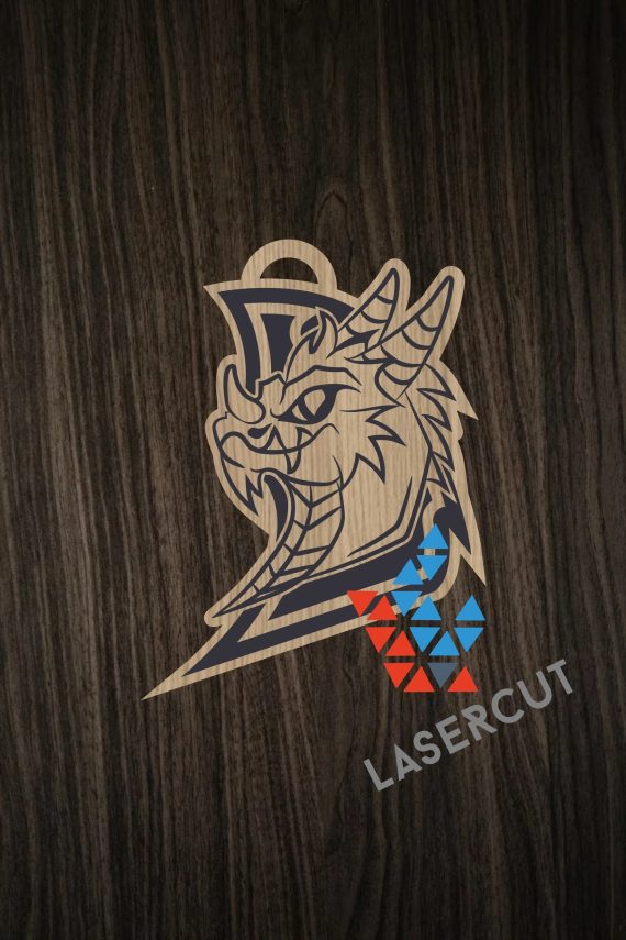 Laser Cut Keychain Dragon Layout