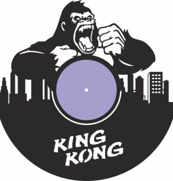 Laser Cut King Kong Vinyl Record Wall Clock Free Vector