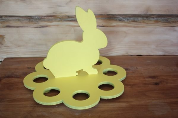 Laser Cut Layout for Egg stand - rabbit Free Vector