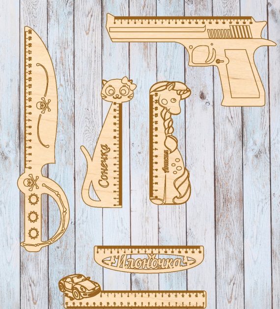 Laser Cut Layout for rulers Free Vector