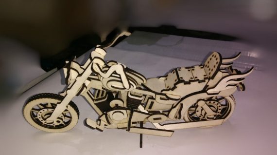 Laser Cut Layout of the Motorcycle Free Vector