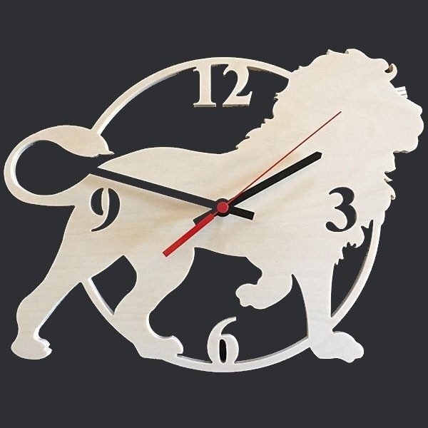 Laser Cut Lion Clock Free Vector