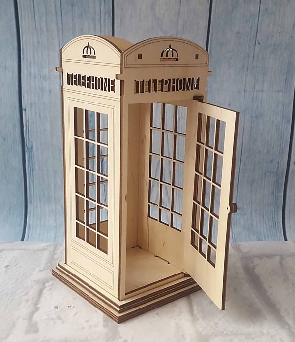 Laser Cut London Telephone Booth 3D Puzzle vector file free