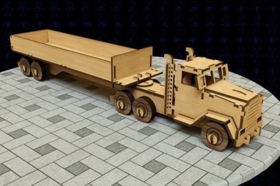 Laser Cut Lorry dxf Drawing