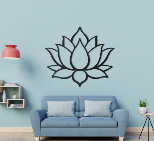 Laser Cut Lotus Flower Metal Wall Art Free Dxf Vector File - Dezin.info