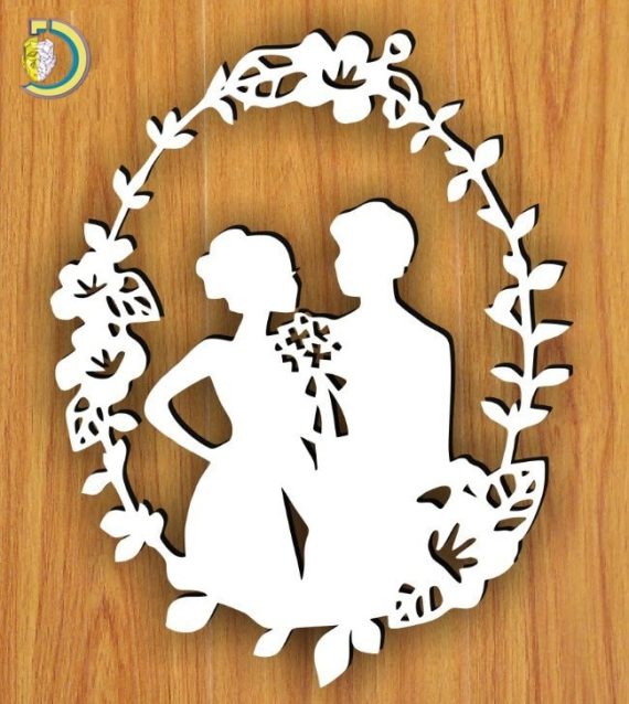 Laser Cut Love Story CDR Free Vector