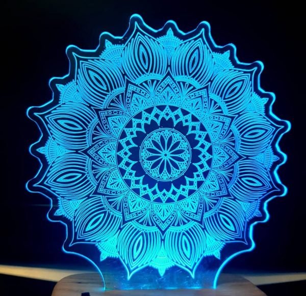 Laser Cut Mandala Lamp Drawing
