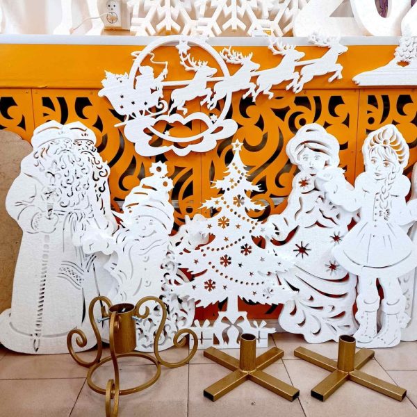 Laser Cut Merry Christmas Ornaments Decorations Free Vector