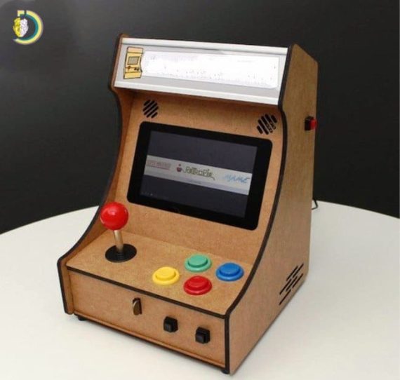 Laser Cut Mini Pi-Arcade Game Machine for Kids Free Vector