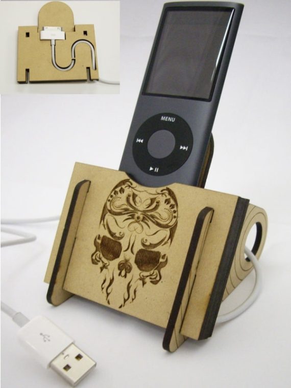 Laser Cut Mobile Stand DXF File