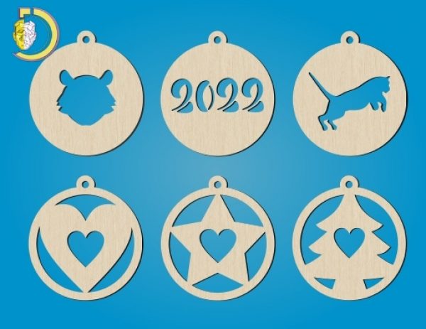 Laser Cut Models of Christmas Balls Christmas Decoration Free Vector