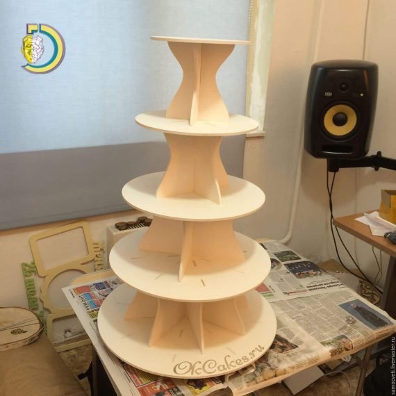Laser Cut Multi Tier Cake Stand Free CDR Vector