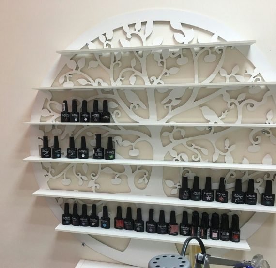 Laser Cut Nail Polish Wall Rack Shelf Holder Nail Varnish Storage Organizer Cosmetic Store Display Shelf CDR File