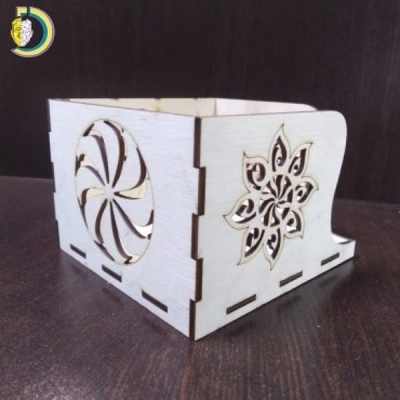 Laser Cut Napkin Holder with Pattern Free Vector