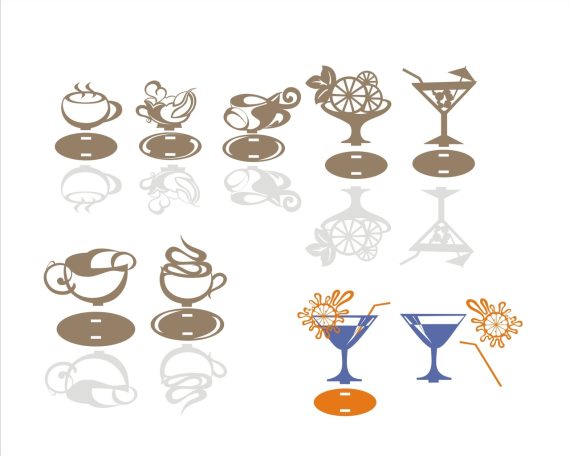 Laser Cut Napkin holders in the form of dishes vector file free