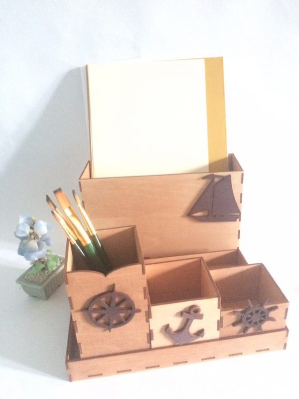 Laser Cut Nautical Office Supplies Accessories Storage Organizer 3mm CDR File