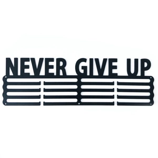 Laser Cut Never Give Up Motivational Medal Hanger DXF File