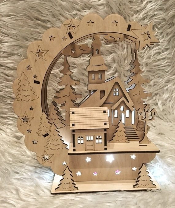 Laser Cut New Year Eve Lamp Template