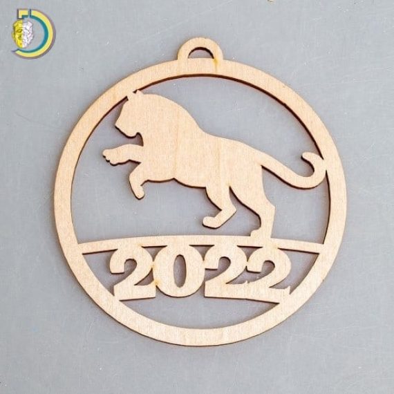 Laser Cut New Year's Tiger 2022 Plywood Free Vector