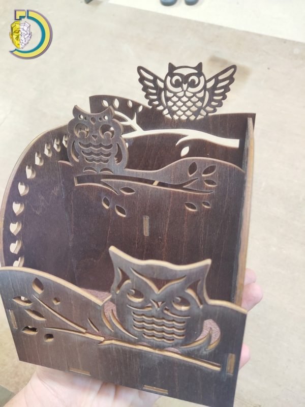 Laser Cut Organizer Owl 4mm Plywood Free Vector cdr Download