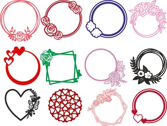 Laser Cut Oval Tires Ward and Hearts Free Vector