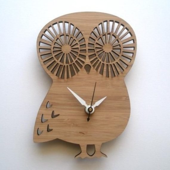 Laser Cut Owl Clock CDR Drawing