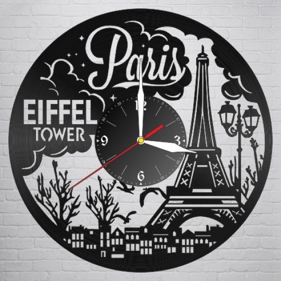 Laser Cut Paris City Clock Free Vector