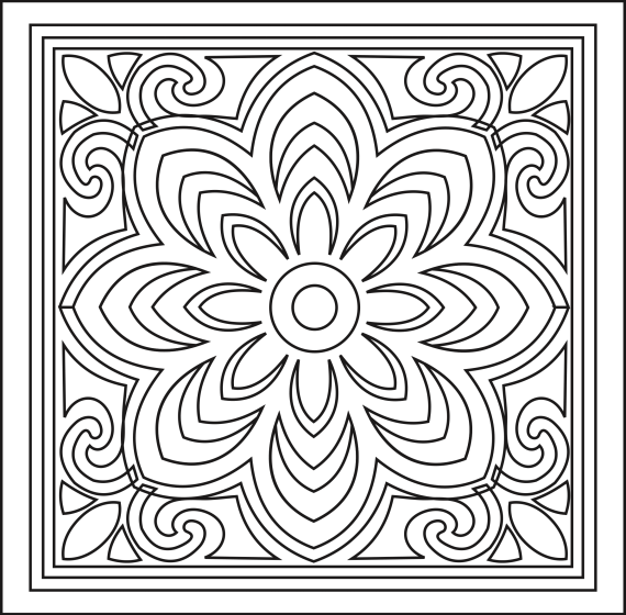 Laser Cut Pattern Of Square Panel 18 CDR File Free Vector