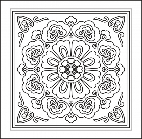 Laser Cut Pattern of Square Panel 2 CDR File Free Vector