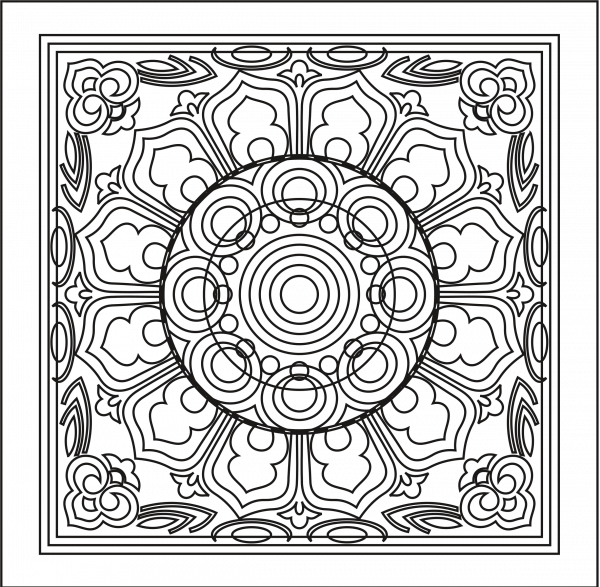 Laser Cut Pattern of Square Panel 4 CDR File Free Vector