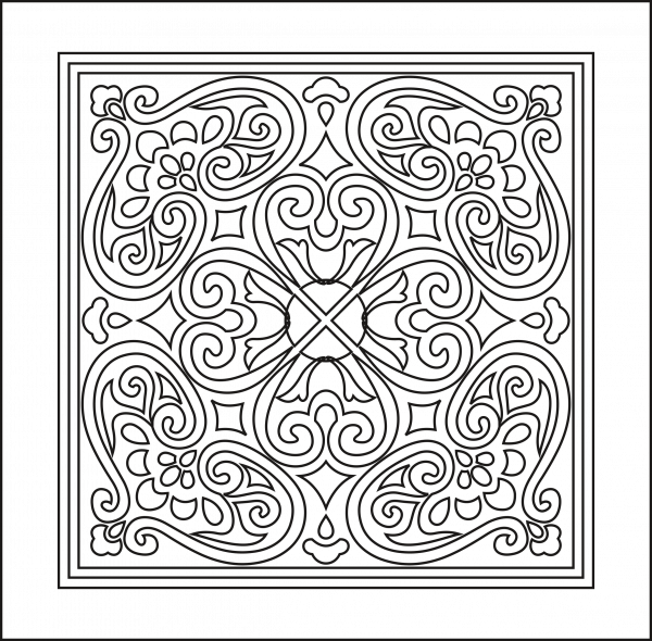 Laser Cut Pattern of Square Panel 7 CDR File Free Vector