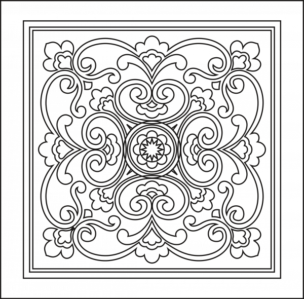 Laser Cut Pattern of Square Panel 9 CDR File Free Vector